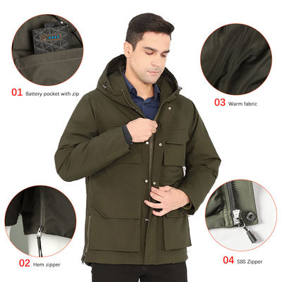 電気 充電式 暖かい服 暖かいジャケット 男性用 バッテリー付き